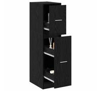 vidaXL Cabinet de Pharmacie Chêne Noir 30 x 41 x 118 cm, Armoire Moderne, Design rectangulaire, Meuble Pratique, Rangement spacieux, Bois d'ingénierie, étagères intérieures