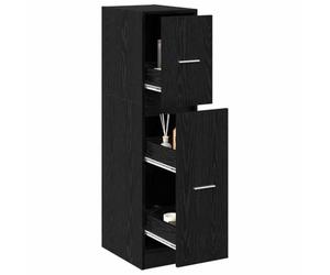 vidaXL Cabinet de Pharmacie Chêne Noir 30 x 41 x 118 cm | Fait en bois d'ingénierie, il est assez costaud pour l'usage quotidien, Trois étagères pour garder tout bien organisé,