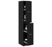 vidaXL Cabinet de Pharmacie Chêne Noir 30 x 41 x 174.5 cm, Armoire Moderne, Design rectangulaire, Meuble Pratique, Rangement spacieux, Bois d'ingénierie, étagères intérieures