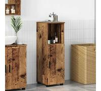 Vidaxl Cabinet De Salle De Bain Avec Porte Bois Ancien 30 X 35 X 95 Cm