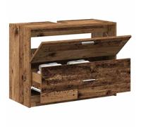 vidaXL Cabinet de Salle de Bain avec Porte Bois Ancien 78 x 37 x 59 cm, Meuble de Salle de Bain Moderne, unité de Rangement Solide, organisez avec Style Vertical épuré