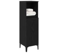 vidaXL Cabinet de Salle de Bain avec Porte Chêne Noir 30 x 30 x 100 cm, Armoire de Salle de Bain Moderne, Rangement rectangulaire, Style Mural, Grands étagères, Design Pratique pour l'organisation