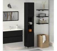 Vidaxl Cabinet de salle de bain avec porte Chêne noir 30 x 30 x 190 cm