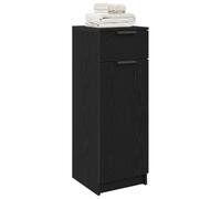 vidaXL Cabinet de Salle de Bain avec tiroir Chêne Noir 32 x 34 x 90 cm, Meuble de Salle de Bain Moderne, Rangement rectangulaire, Design Compact, Armoire stylée, Solution d'organisation