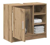 vidaXL Cabinet de Salle de Bain Chêne Artisanal 63 x 29 x 55 cm, Meuble de Salle de Bain Moderne, Armoire à Porte en charnière, Rangement en Bois, Organisateur Pratique pour Essentiels