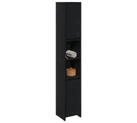 vidaXL Cabinet de Salle de Bain Chêne Noir 30 x 30 x 183,5 cm, Meuble de Salle de Bain, Rangement Rectangulaire, Étagères Ajustables, Bois Ingénieré, Organisateur Moderne, Grand
