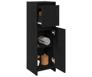 vidaXL Cabinet de Salle de Bain Chêne Noir 30 x 30 x 95 cm | fait pour durer et résister au quotidien, moderne, il modernise n'importe quelle salle de bain,