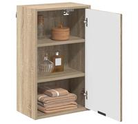 vidaXL Cabinet de Salle de Bain Chêne Sonoma 39 x 23.5 x 65 cm, Meuble Mural rectangulaire, Moderne pour Rangement de Salle de Bain, étagères compactes, Finition Mate,