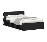 vidaXL Cabinet de Tête de Lit avec Stockage Noir 135 x 18,5 x 80 cm, Tête de lit en Bois U Moderne, Armoire Multifonction, rangements, Meuble pour Chambre, Design Contemporain