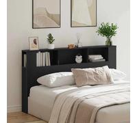 vidaXL Cabinet de Tête de Lit Chêne Noir 180 x 18,5 x 102,5 cm, Essentiels pour la Chambre, tête de lit Moderne, Solutions de Rangement décoratives, Meubles muraux Pratiques