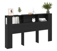vidaXL Cabinet de Tête de Lit Chêne Noir 180 x 18,5 x 102,5 cm, Essentiels pour la Chambre, tête de lit Moderne, Solutions de Rangement décoratives, Meubles muraux Pratiques