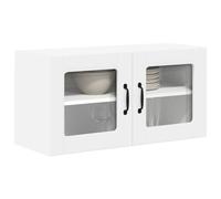 vidaXL Cabinet en Verre Mural Lucca Blanc 80 x 31 x 40 cm, Solutions de Cuisine Modernes, Panneau rectangulaire en Bois, Protection pour Lave-Vaisselle, Gain de Place