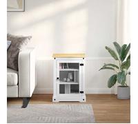 vidaXL Cabinet HiFi Blanc 60 x 50 x 82 cm Pin massif
