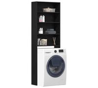 vidaXL Cabinet pour Lave-Linge Chêne Noir 64 x 24 x 190 cm, Meuble de buanderie, Armoire Pratique pour la Salle, Rangement Moderne, unité Gain de Place