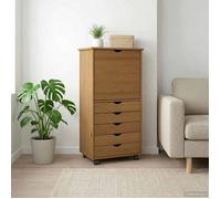 vidaXL Cabinet roulant 53 x 39 x 103 cm Bois de Pin Massif Marron miel 42028368