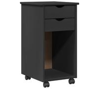 vidaXL Cabinet roulant avec roue Gris 34 x 39 x 65,5 cm Pin massif