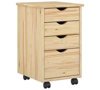 vidaXL Cabinet Roulant avec Roue Marron 34 x 39 x 56 cm Pin Massif, Armoire de Rangement Minimaliste, Grand Meuble en pin, organisé Mobile pour Maison, Bureau intérieur, Salon