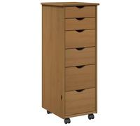 vidaXL Cabinet Roulant avec Roue Marron Miel 34 x 39 x 93,5 cm, Mobilier d'étude, Cabinet Roulant Minimaliste, Grand Espace de Rangement, Organisateur Moderne pour Bureau à Domicile