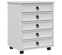 vidaXL Cabinet Roulant avec Tiroirs CORONA Blanc
