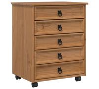vidaXL Cabinet Roulant avec Tiroirs CORONA Brun Miel