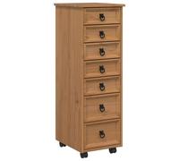 vidaXL Cabinet Roulant avec Tiroirs CORONA Brun Miel