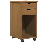 vidaXL Cabinet Roulant Brun Miel 34 x 39 x 65,5 cm Pin Massif, Bureau d'étude, Design Minimaliste rectangulaire, Grand Espace de Rangement, roulettes pour Bureau à Domicile