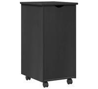 vidaXL Cabinet Roulant Gris 34 x 39 x 65,5 cm Bois de Pin Massif, Cabinet Roulant Minimaliste, Solution de Rangement Polyvalente, Organisateur en pin pour Votre Salon Moderne