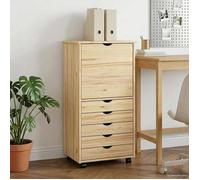 vidaXL Cabinet roulant Marron 53 x 39 x 103 cm Bois de Pin Massif 42032395