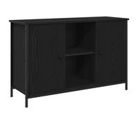 vidaXL cabinet TV Chêne noir 101x35x65 cm Bois d'ingénierie et acier