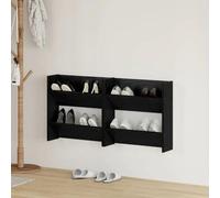 vidaXL Cabinets à chaussures muraux 2 pcs Chêne noir 60 x 18 x 60 cm