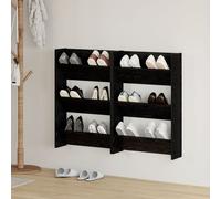 vidaXL Cabinets à chaussures muraux 2 pcs Chêne noir 60 x 18 x 60 cm
