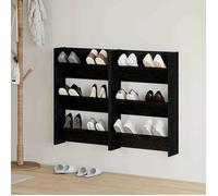 vidaXL Cabinets à chaussures muraux 2 pcs Chêne noir Bois d'ingénierie 875151