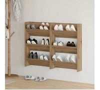 vidaXL Cabinets à chaussures muraux avec étagère 2 pcs chêne artisanal 875149
