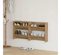 Vidaxl Cabinets À Chaussures Muraux Avec Étagère Autre 2 Pcs Chêne Artisanal