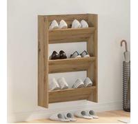 vidaXL Cabinets à chaussures muraux chêne artisanal Bois d'ingénierie 875148