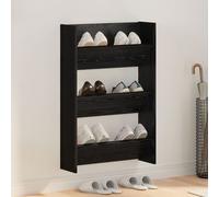 vidaXL Cabinets à chaussures muraux Chêne noir 60 x 18 x 60 cm