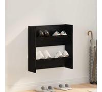 vidaXL Cabinets à chaussures muraux Chêne noir 60 x 18 x 60 cm
