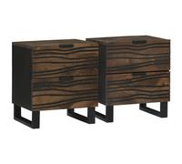 Vidaxl Cabinets De Chevet 2 Pcs 40x33.5x46 Cm Bois Massif De Mangue