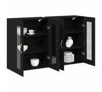 vidaXL Armoires murales 2 pcs Chêne noir 69,5×34×90 cm pour salon – Meuble de rangement