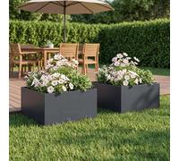 vidaXL Cache-pot de jardin 2 pc Anthracite 40 x 40 x 30 cm