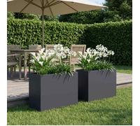 vidaXL Jardinières pour plantes, lot de 2, anthracite, 60 x 30 x 50 cm
