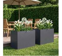 vidaXL Cache-pot de jardin 2 pc Anthracite 60 x 40 x 50 cm 8005699