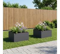 vidaXL Cache-pot de jardin 2 pc Anthracite 60 x 60 x 40 cm