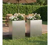 vidaXL Cache-pot de jardin 2 pc Argenté 40 x 20 x 40 cm
