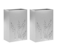 vidaXL Cache-Pot de Jardin 2 pc Argenté 50 x 30 x 75 cm