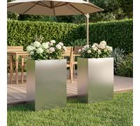 vidaXL Cache-pot de jardin 2 pc Argenté 50 x 40 x 75 cm