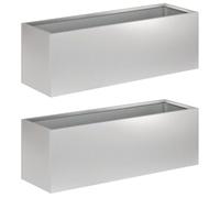 vidaXL Cache-Pot de Jardin 2 pc Argenté 60 x 20 x 20 cm