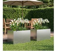 vidaXL Cache-pot de jardin 2 pc Argenté 60 x 40 x 40 cm 8005691
