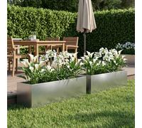 vidaXL Cache-pot de jardin 2 pc Argenté 80 x 20 x 20 cm