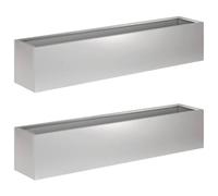vidaXL Cache-Pot de Jardin 2 pc Argenté 80 x 20 x 20 cm